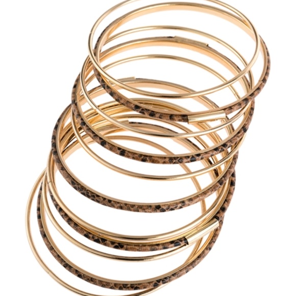 Brown Snake Skin bangle bracelets - Picture 4 of 6